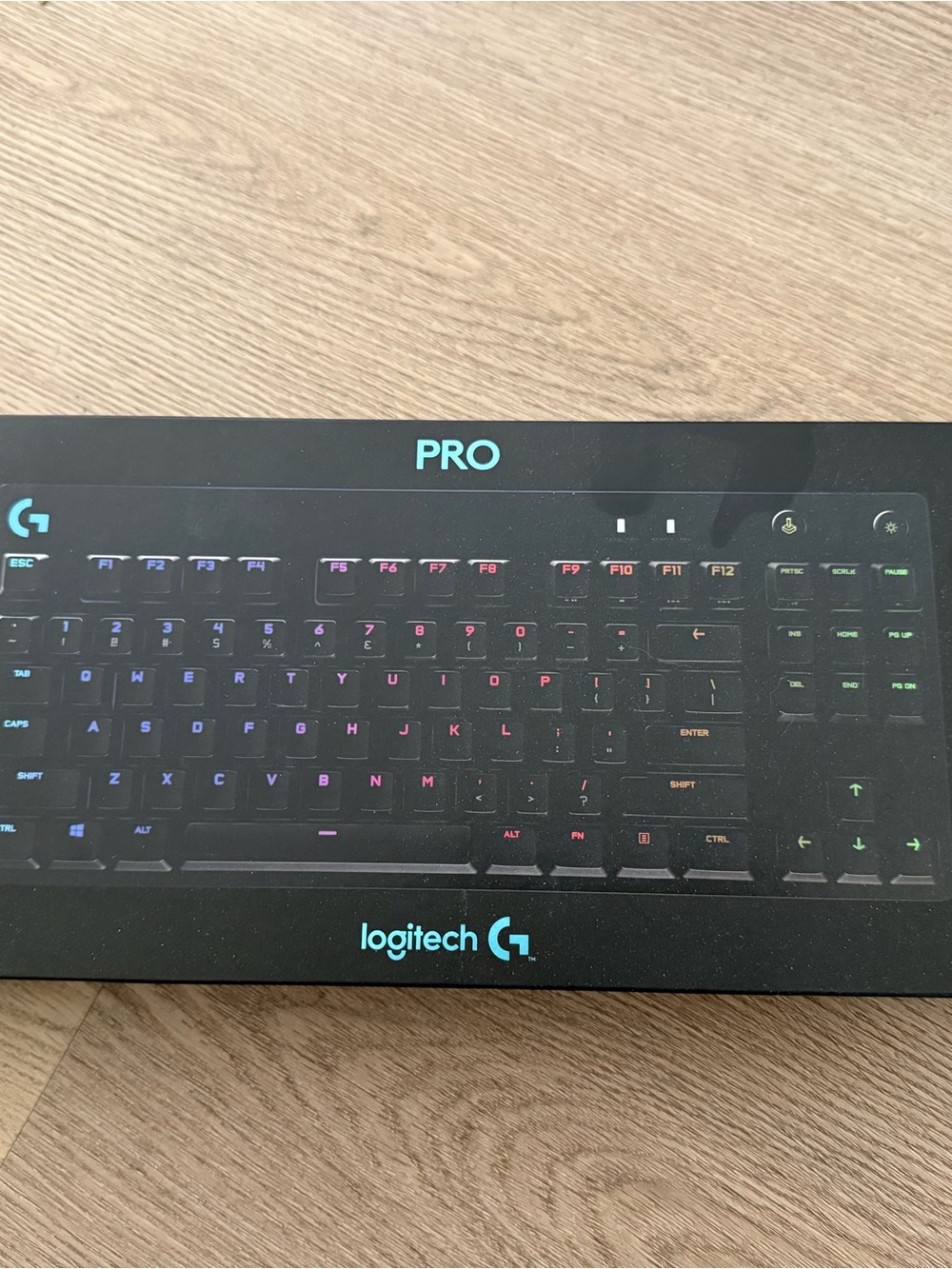 Logitech Gaming Keyboard Box with Black and Teal Accents